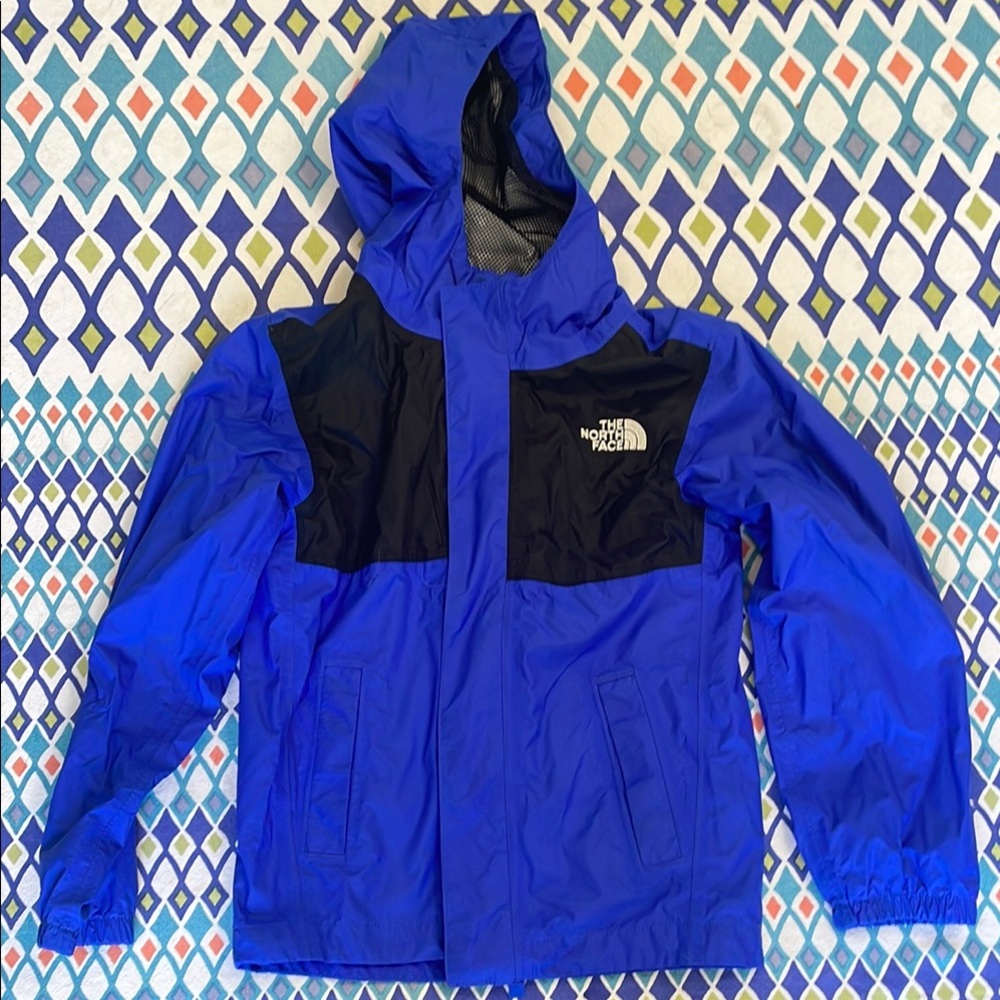 The North Face Kids Blue and Black Raincoat
